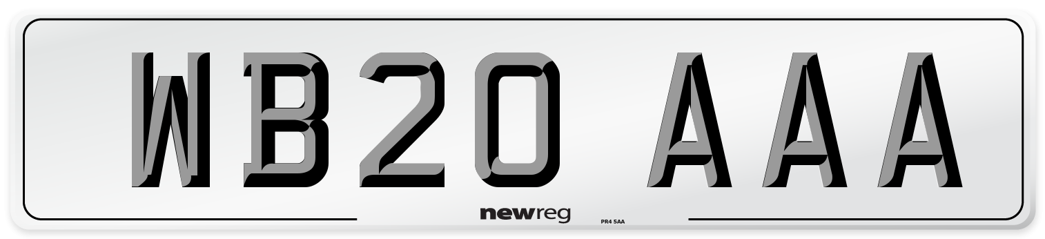 WB20 AAA Number Plate from New Reg